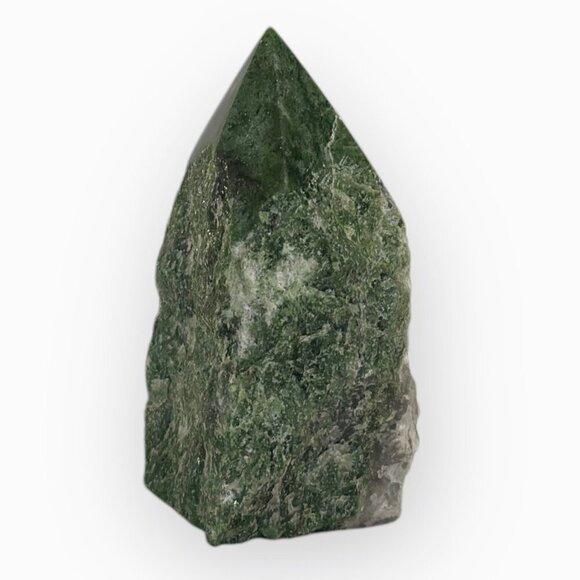 Jade Gemstone Rough Base Polished Generator Point Green Crystal Home Decor (X) - Picture 12 of 15